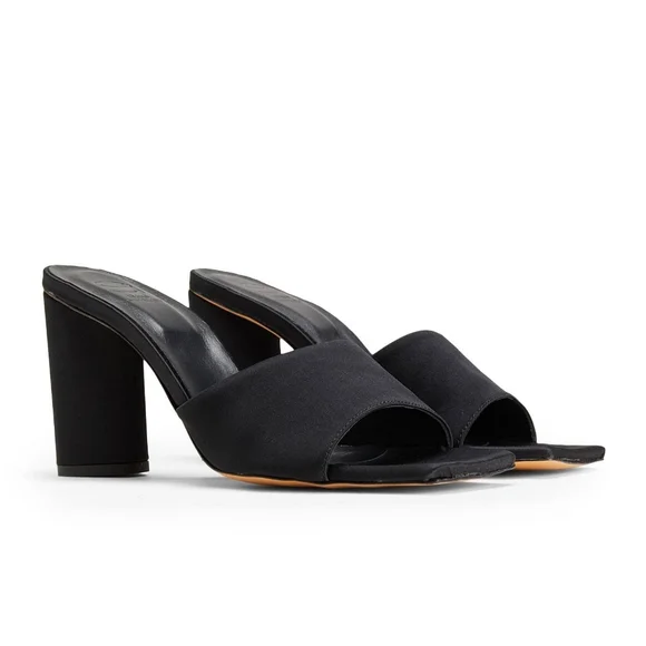 Elegant Black Women's Heeled Mules - Picture 4 of 5